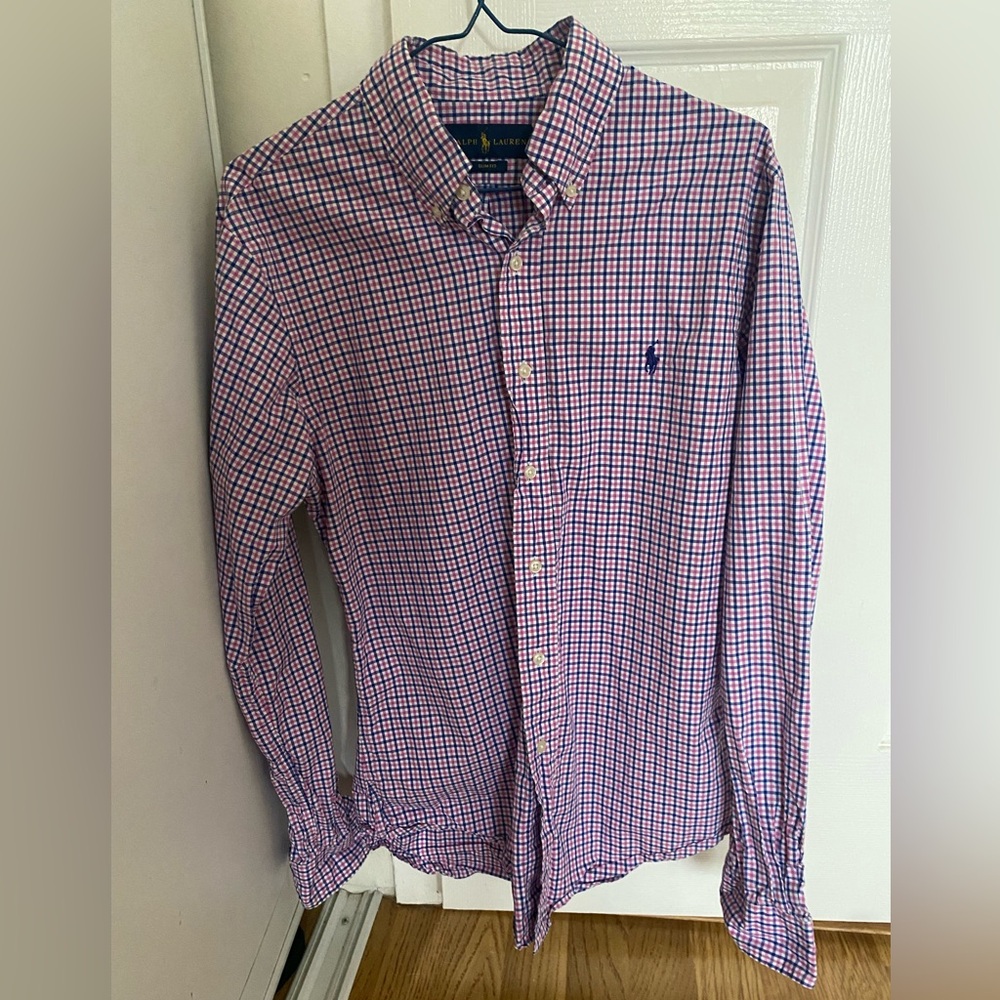 Ralph Lauren Men's Casual Checkered Shirt - Blue and Pink